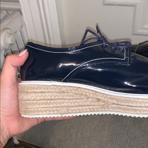 Navy patent leather platform loafers - Picture 6 of 7